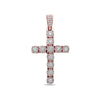 Unisex 14K Rose Gold Cross Pendant with 2.20 CT Diamonds