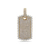 Men's 14K Yellow Gold Dog Tag Pendant with 3.12 CT Diamonds