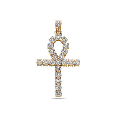 Unisex 14K Yellow Gold Pendant with 4.10 CT Diamonds