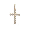 Unisex 14K Yellow Gold Cross Pendant with 1.28 CT Diamonds