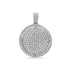 Men's 14K White Gold Circle Pendant with 3.36 CT Diamonds