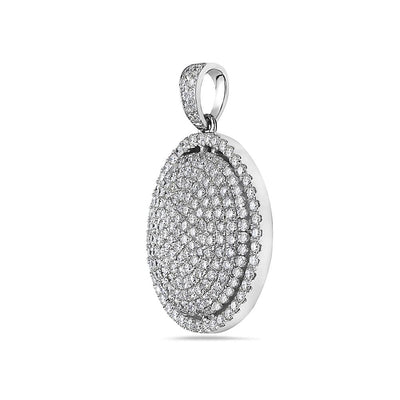 Men's 14K White Gold Circle Pendant with 3.36 CT Diamonds