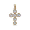 Unisex 14K Yellow Gold Cross Pendant with 1.41 CT Diamonds