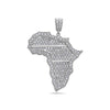 Men's 14K White Gold Africa Pendant with 3.36 CT Diamonds