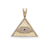 Unisex 14K Yellow Gold Eye of Providence Pendant with 1.92 CT Diamonds