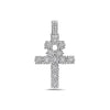 Men's 14K White Gold Ankh Pendant with 1.85 CT Diamonds