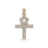 Men's 14K Yellow Gold Ankh Pendant with 1.85 CT Diamonds