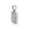 Unisex 14K White Gold Dog Tag Pendant with 3.52 CT Diamonds