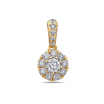 Gold Disk Pendant With Diamonds available in White & Yellow Gold