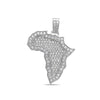 Unisex 14K White Gold Africa Pendant with 1.87 CT Diamonds