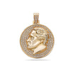 14K Yellow Gold History Characters Pendant With 0.60 CT Diamonds