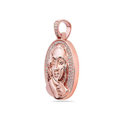 14K Rose Gold History Characters Pendant With 0.40 CT Diamonds