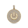 Men's 14K Yellow Gold Power Button Pendant with 3.70 CT Diamonds