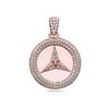 Unisex 14K Rose Gold Mercedes Pendant with 1.31 CT Diamonds