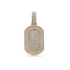 Men's 14K Yellow Gold Dog Tag Pendant with 2.40 CT Diamonds