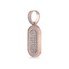 14K Rose Gold Dog Tag Pendant with 2.40 CT Diamonds