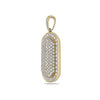 Men's 14K Yellow Gold Dog Tag Pendant with 2.25 CT Diamonds