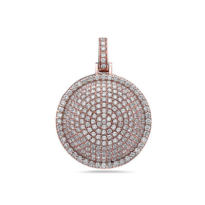 14K Rose Gold Circle Pendant with 3.71 CT Diamonds