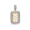 14K Yellow Gold Window Frame Tag Pendant With 1.75 CT Diamonds