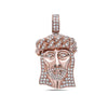 Men's 14K Rose Gold Jesus Head Pendant with 1.05 CT Diamonds