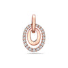 Double Oval Lines Pendant With 0.40 CT Diamonds available in Rose & White Gold