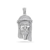 18K White Gold Jesus Figure Women's Pendant With 3.20 CT Diamonds