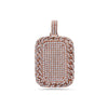 14K Rose Gold Curb Link Pendant with 4.50 CT Diamonds