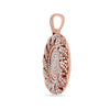 14K Rose Gold Disk Women's Pendant With 5.40 CT Diamonds