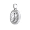 Men's 14K White Gold Jesus Coin Pendant with 1.85 CT Diamonds