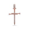 Unisex 14K Rose Gold Cross Pendant With 1.35 CT Diamonds