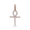 Unisex 14K Rose Gold Ankh Pendant with 1.10 CT Diamonds