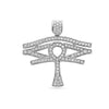 Unisex 14K White Gold Eye of Horus Ankh Pendant with 1.95 CT Diamonds