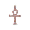 Unisex 14K Rose Gold Ankh Pendant with 1.05 CT Diamonds