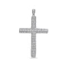 14K White Gold Cross Pendant with 2.43 CT Diamonds