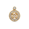 Double Circle with inside blended Cross Women's Pendant With 0.19 CT Diamonds available in White & Yellow Gold