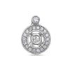 Double Circle with inside blended Cross Women's Pendant With 0.19 CT Diamonds available in White & Yellow Gold