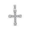 Unisex 14K White Gold Cross Pendant with 1.85 CT Diamonds