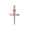 Unisex 14K Rose Gold Cross of Nails Pendant with 0.48 CT Diamonds