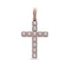 Unisex 14K Rose Gold Cross Pendant with 1.12 CT Diamonds