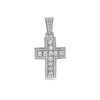 Unisex 14K White Gold Cross Pendant with 2.46 CT Diamonds