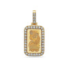 14K Yellow Gold Egyptian Figure Tag Women's Pendant With 1.44 CT Diamonds