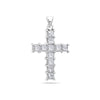 Unisex   14K White Gold Cross Pendant with 1.60 CT Diamonds