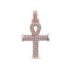 Unisex 14K Rose Gold Ankh Pendant with 0.70 CT Diamonds