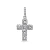 Unisex 14K White Gold Cross Pendant with 0.47 CT Diamonds