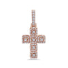 Unisex 14K Rose Gold Cross Pendant with 0.47 CT Diamonds