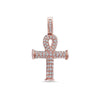 Unisex 14K Rose Gold Ankh Pendant with 0.92 CT Diamonds