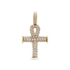 Men's 14K Yellow Gold Ankh Pendant with 0.92 CT Diamonds