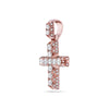 Unisex 14K Rose Gold Cross Pendant with 1.40 CT Diamonds