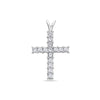 Unisex 14K White Gold Cross Pendant with 1.30 CT Diamonds