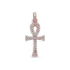 Unisex 14K Rose Gold Ankh Pendant with 0.40 CT Diamonds